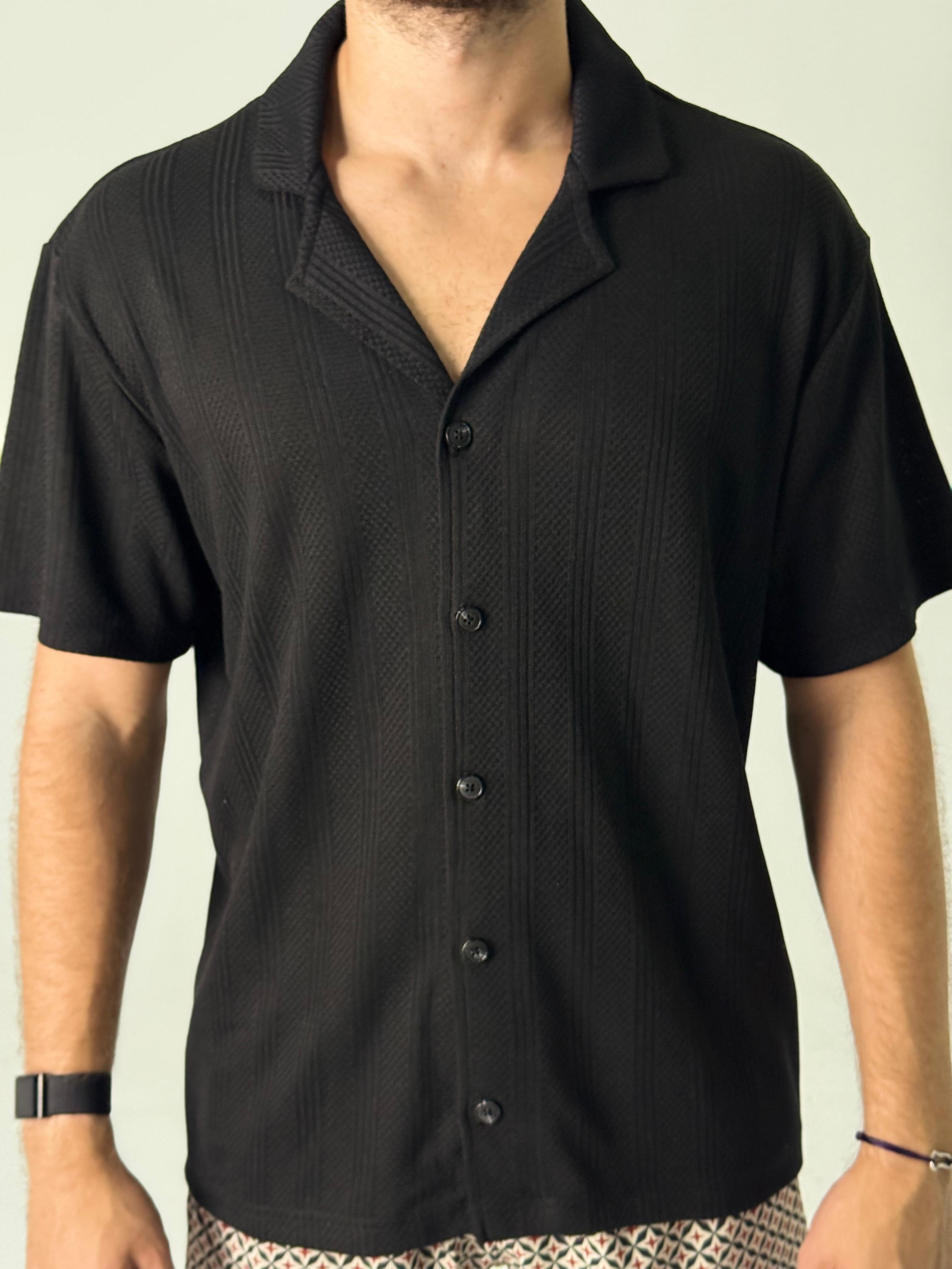 Obsidian Black Knitted Shirt