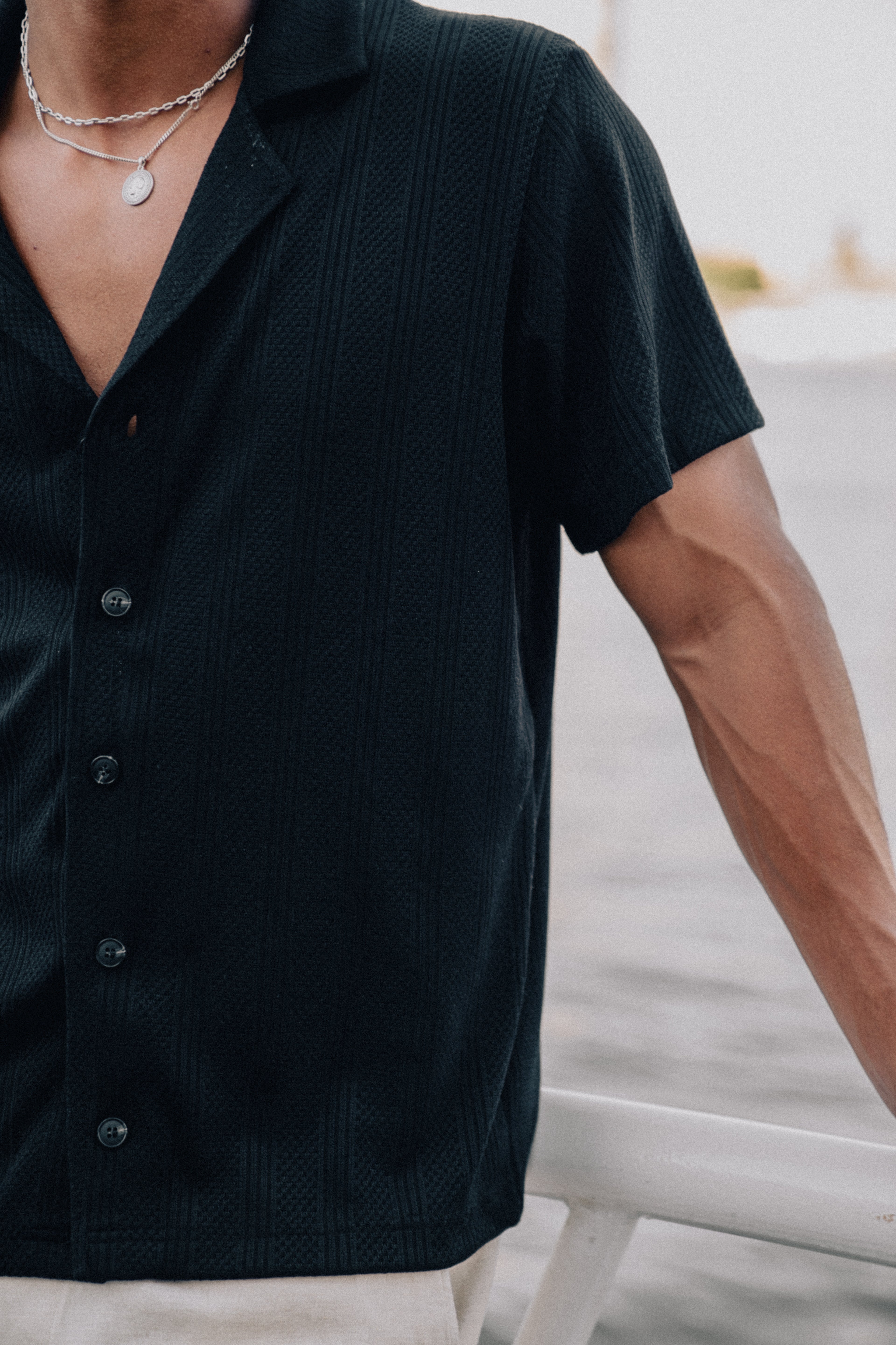 Obsidian Black Knitted Shirt